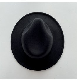 Girls Bordeaux Flat Brim Hat - Black
