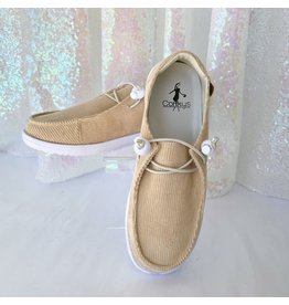 Tan Corduroy Kayak Slip On Shoes