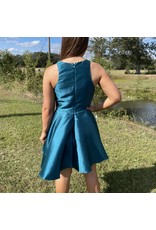Teal Sleeveless Party Dress