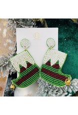 Christmas Green Elf Shoe Earrings