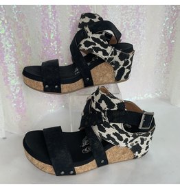 Black Leopard Claire Wedges