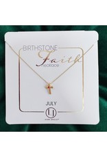 Birthstone Gold Cross Necklace