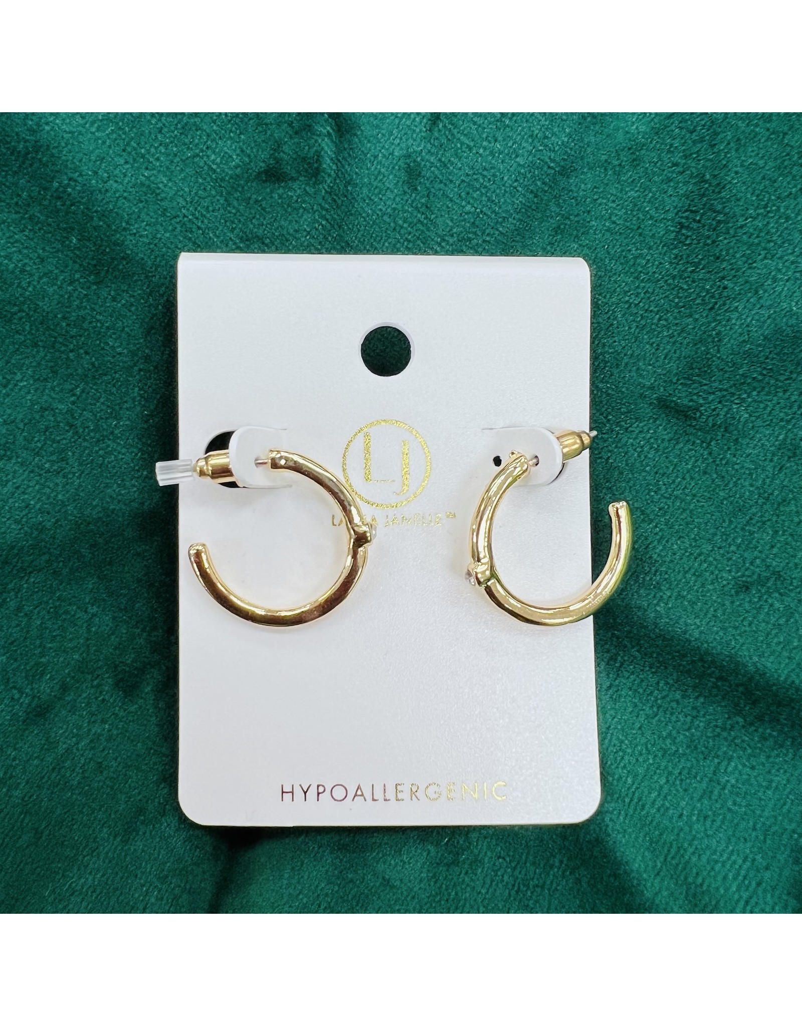 Gold Crystal Hoop Earrings