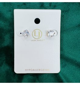 Large Square Crystal Stud Earrings