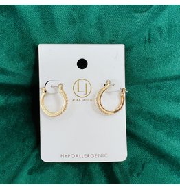 Gold Crystal Huggie Earrings