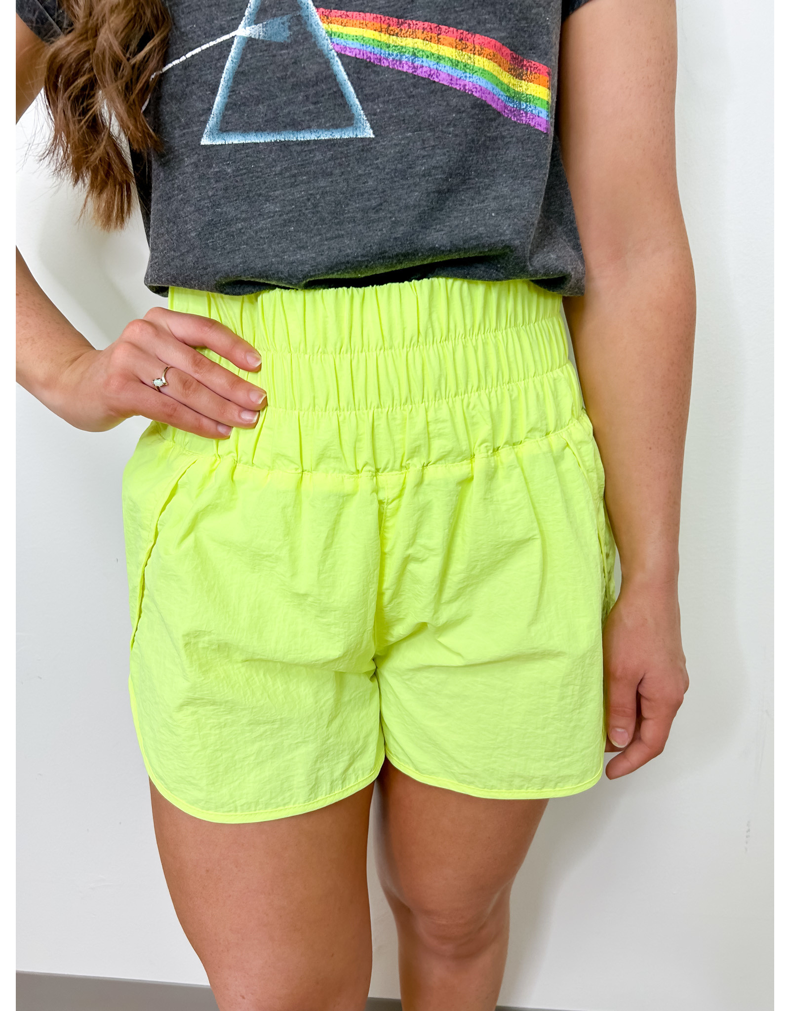 Windbreaker Shorts w/ Briefs - Neon Lime