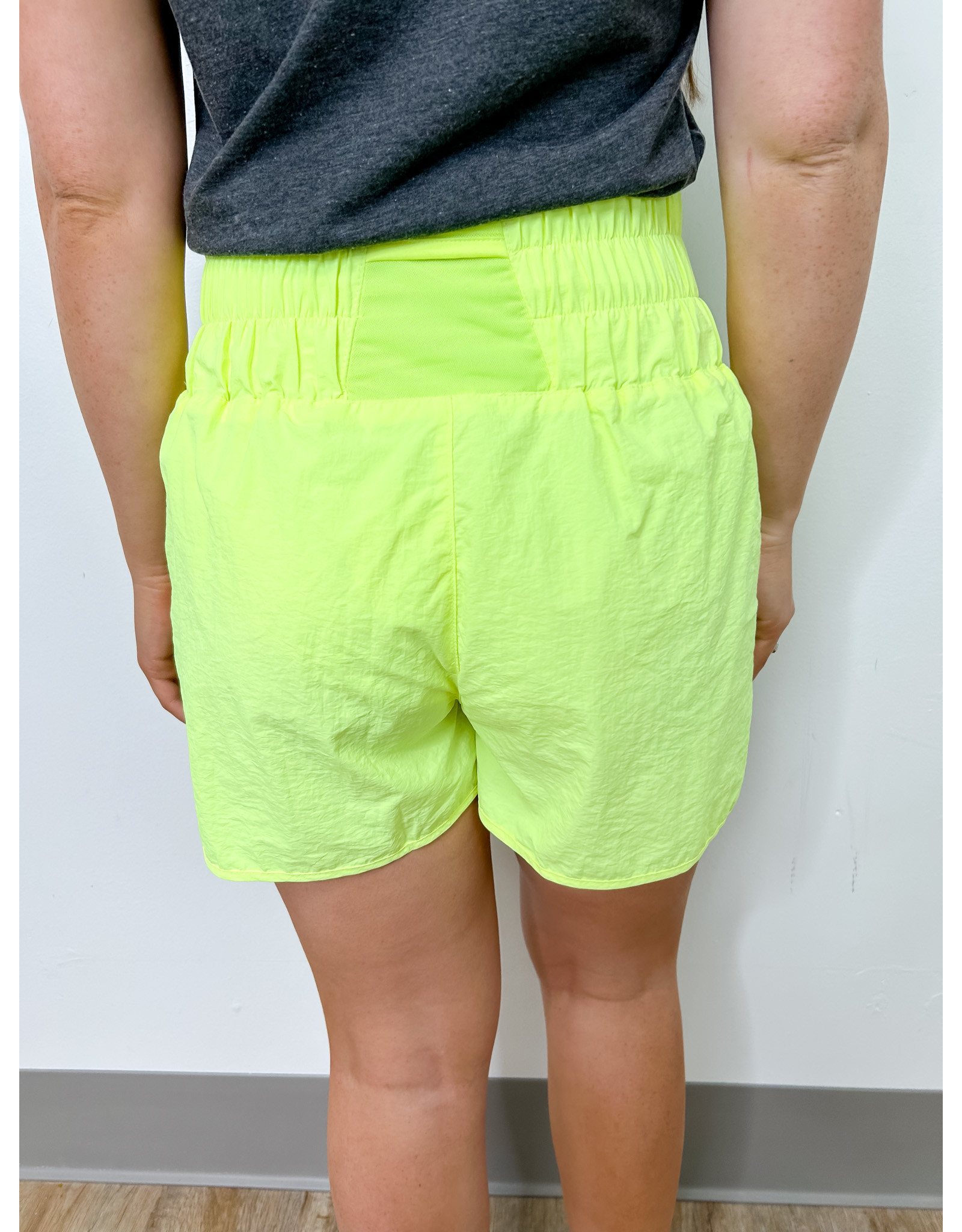 Windbreaker Shorts w/ Briefs - Neon Lime