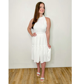 Off White Sleeveless Midi Dress