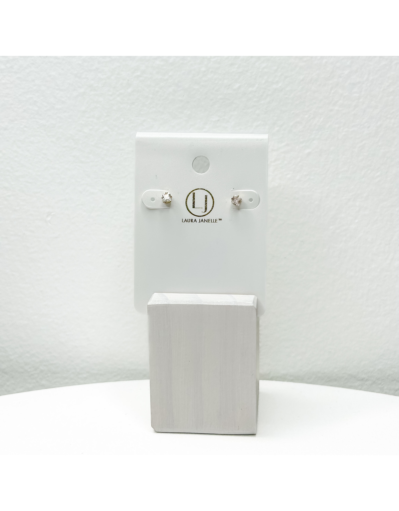 Small Square Crystal Stud Earrings