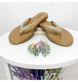 Gold Pigtail Sandals