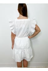 White Square Neck Tiered Dress