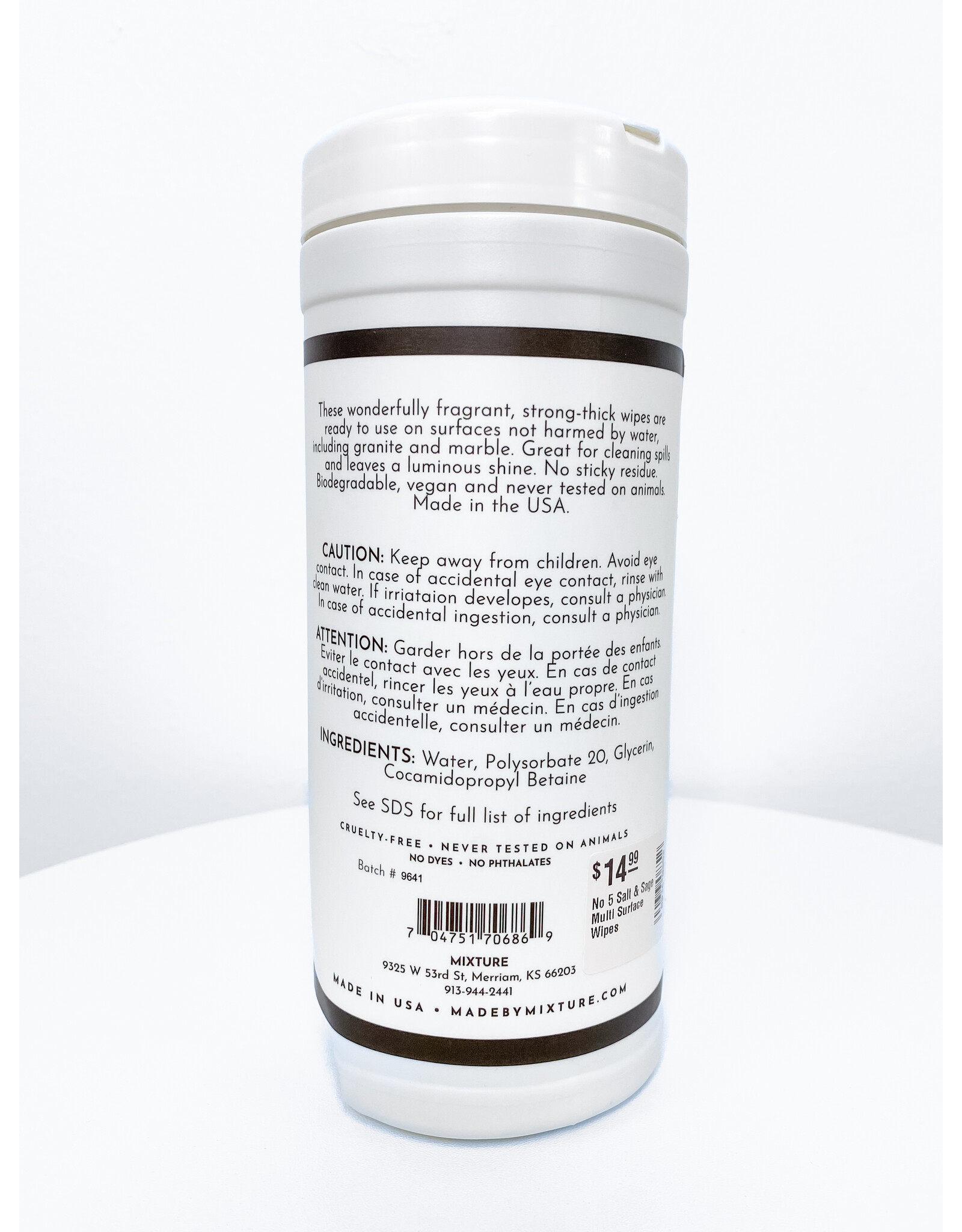 Mixture No 5 Salt & Sage Multi Surface Wipes
