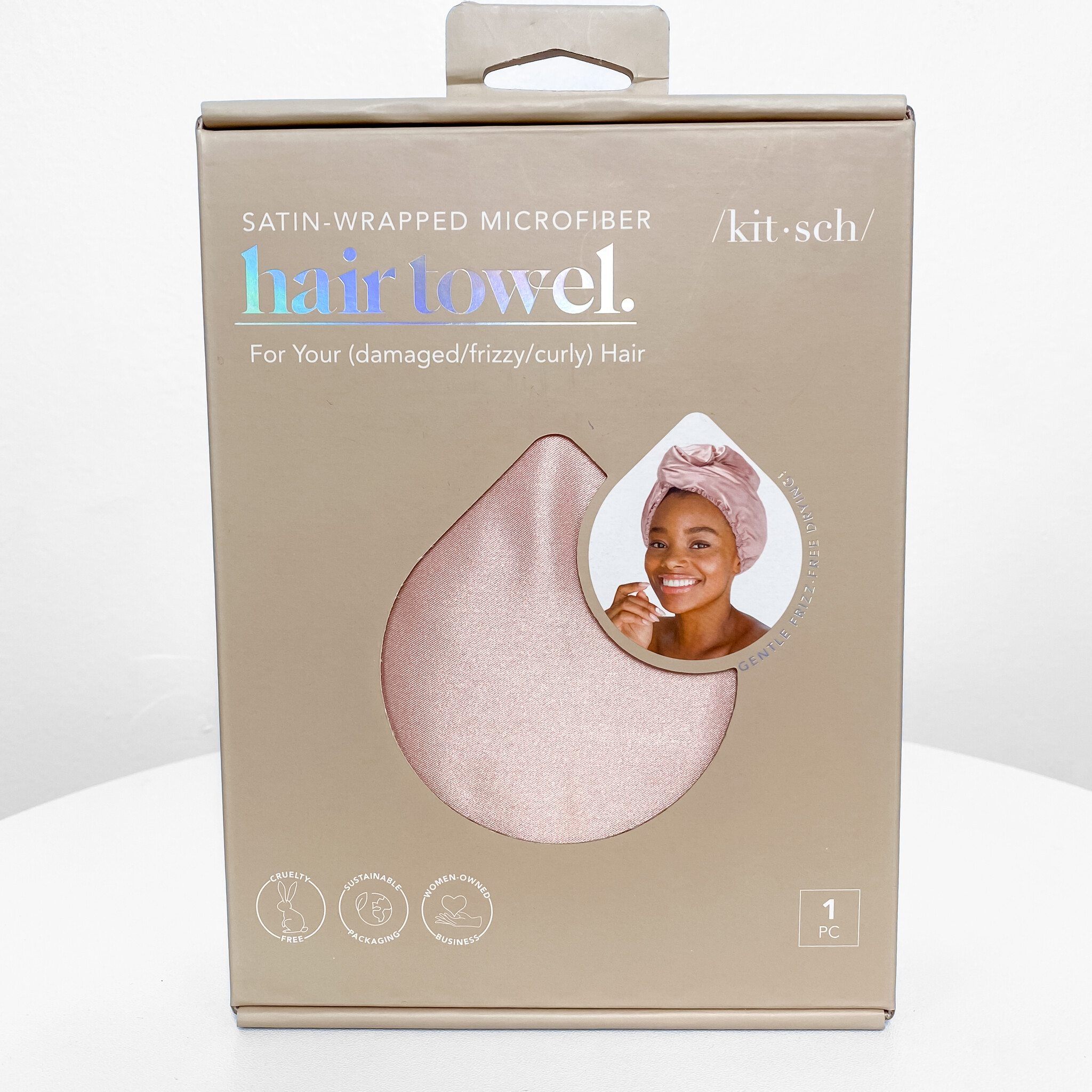 Satin Quick Dry Hair Towel Blush The Magnolia