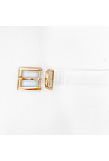 Clear 3/4" Belt w/ Gold Square Buckle