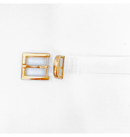 Clear 3/4" Belt w/ Gold Square Buckle
