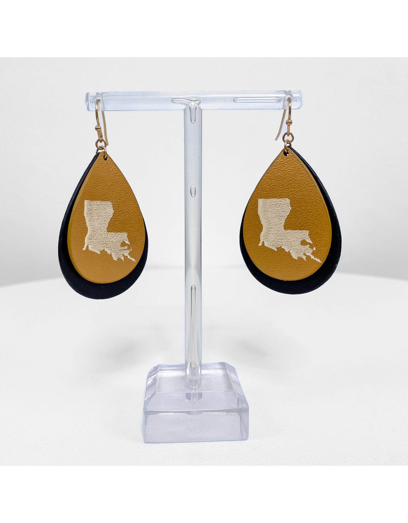 Louisiana Pride Earrings - Black/Gold