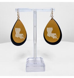 Louisiana Pride Earrings - Black/Gold