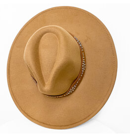 Camel Wide Brim Panama Hat