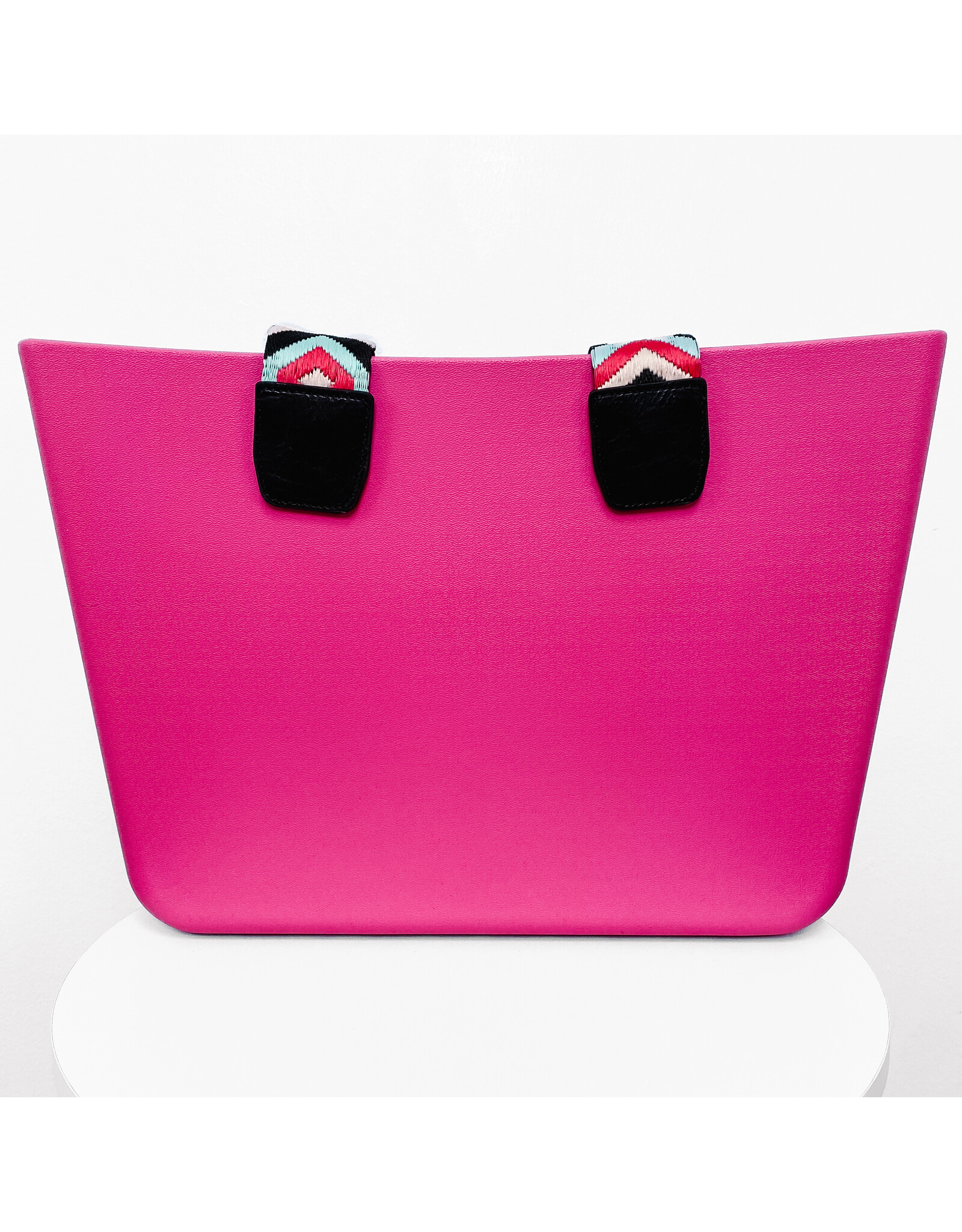 Carrie All Tote - Hot Pink w/ Mint Fuchsia Guitar Strap Handles