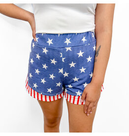 Navy Red Stars & Stripes Shorts