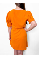 Orange Tie Waist Dress