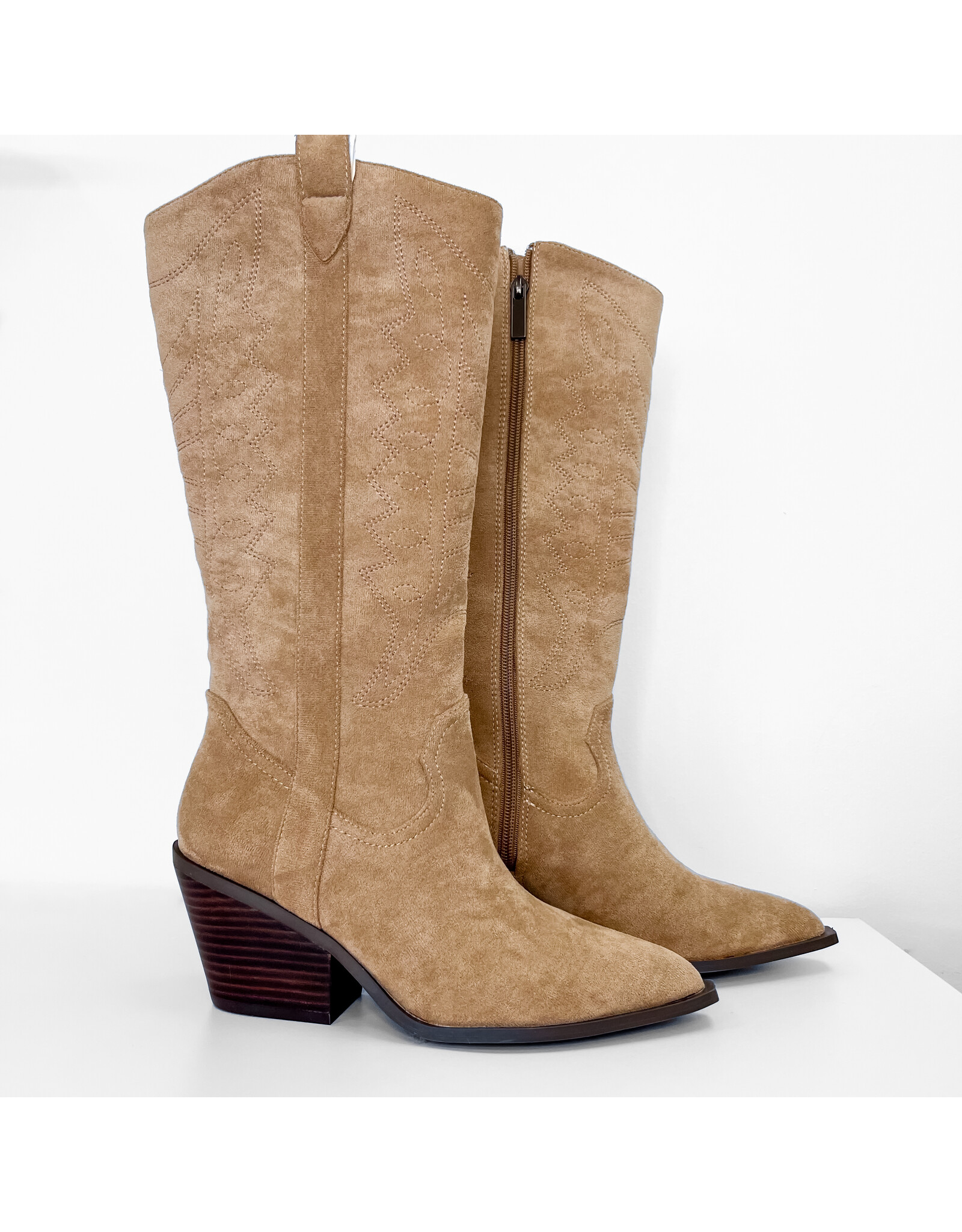 Camel Suede Howdy Boots
