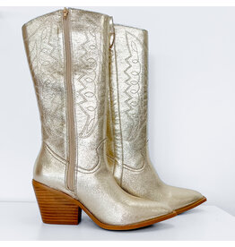 Gold Metallic Howdy Boots
