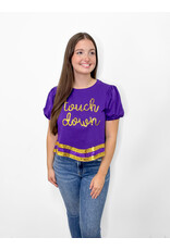 Purple Touchdown Sequins Top