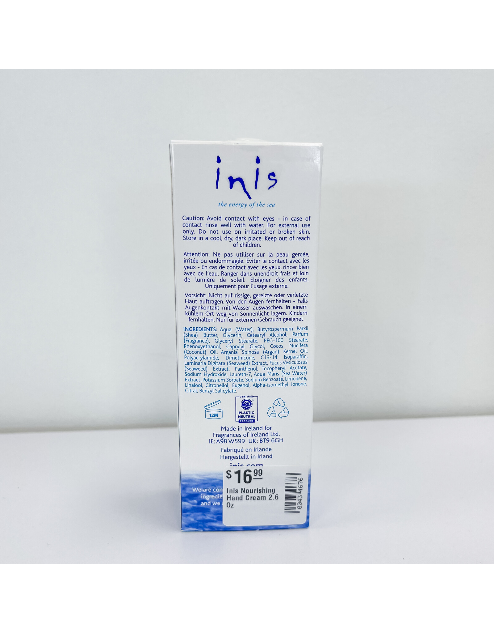 Inis Nourishing Hand Cream 2.6 Oz