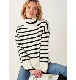 Black Stripe Crew Sweater