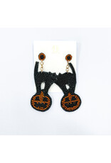 Halloween Beaded Cat/Pumpkin Earrings