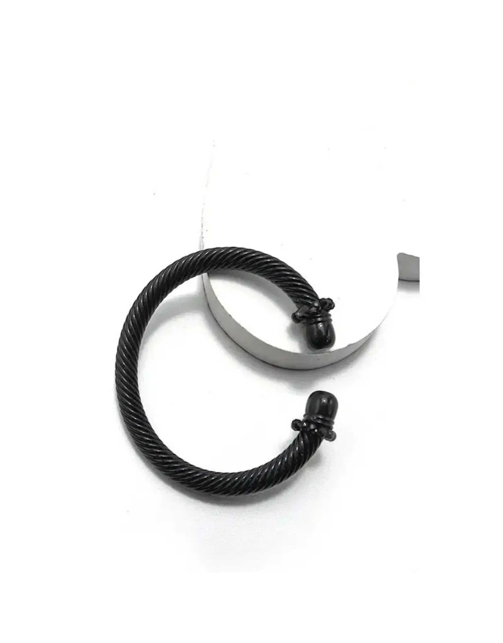 Black Cable Cuff Bracelet