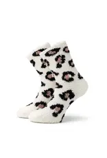Hello Mello Leopard Lounge Socks - White