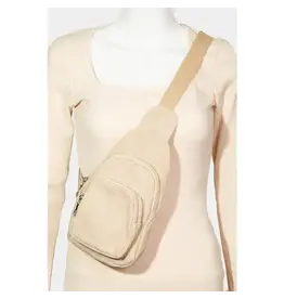 Mini Corduroy Sling Bag - Khaki