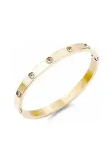 Gold Jeweled Stainless Steel Bangle