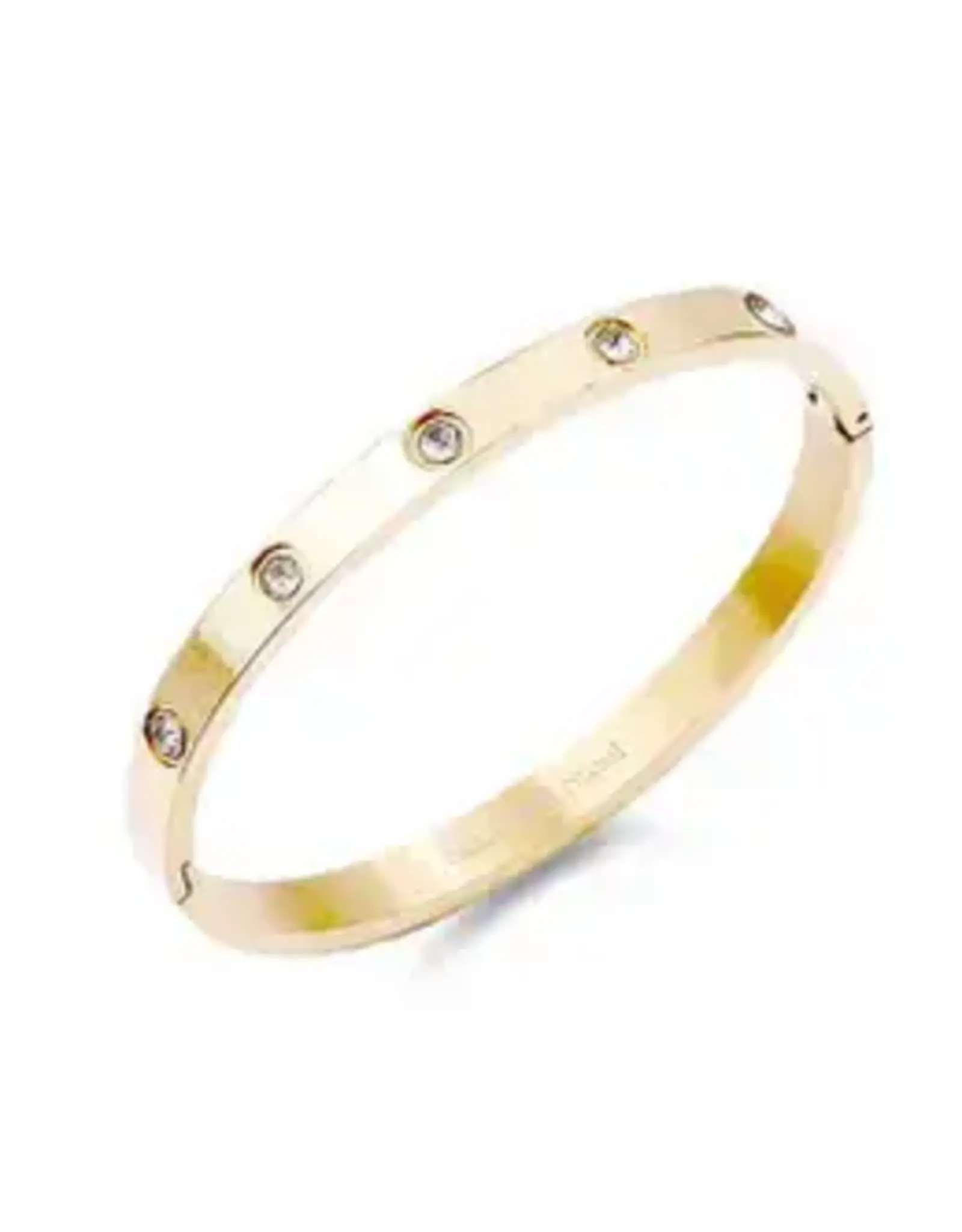 Gold Jeweled Stainless Steel Bangle