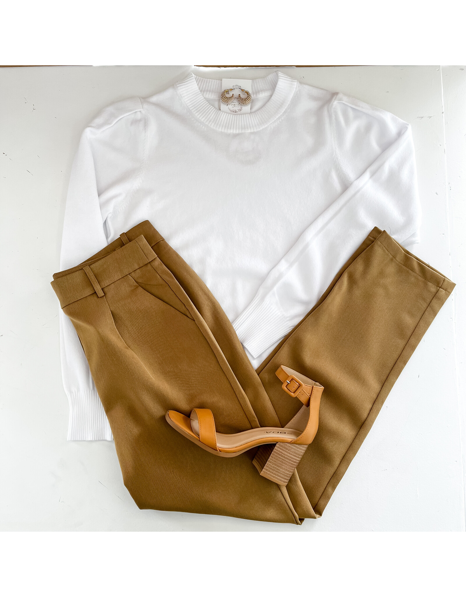 Camel Twill Slim Fit Trousers