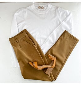 Camel Twill Slim Fit Trousers