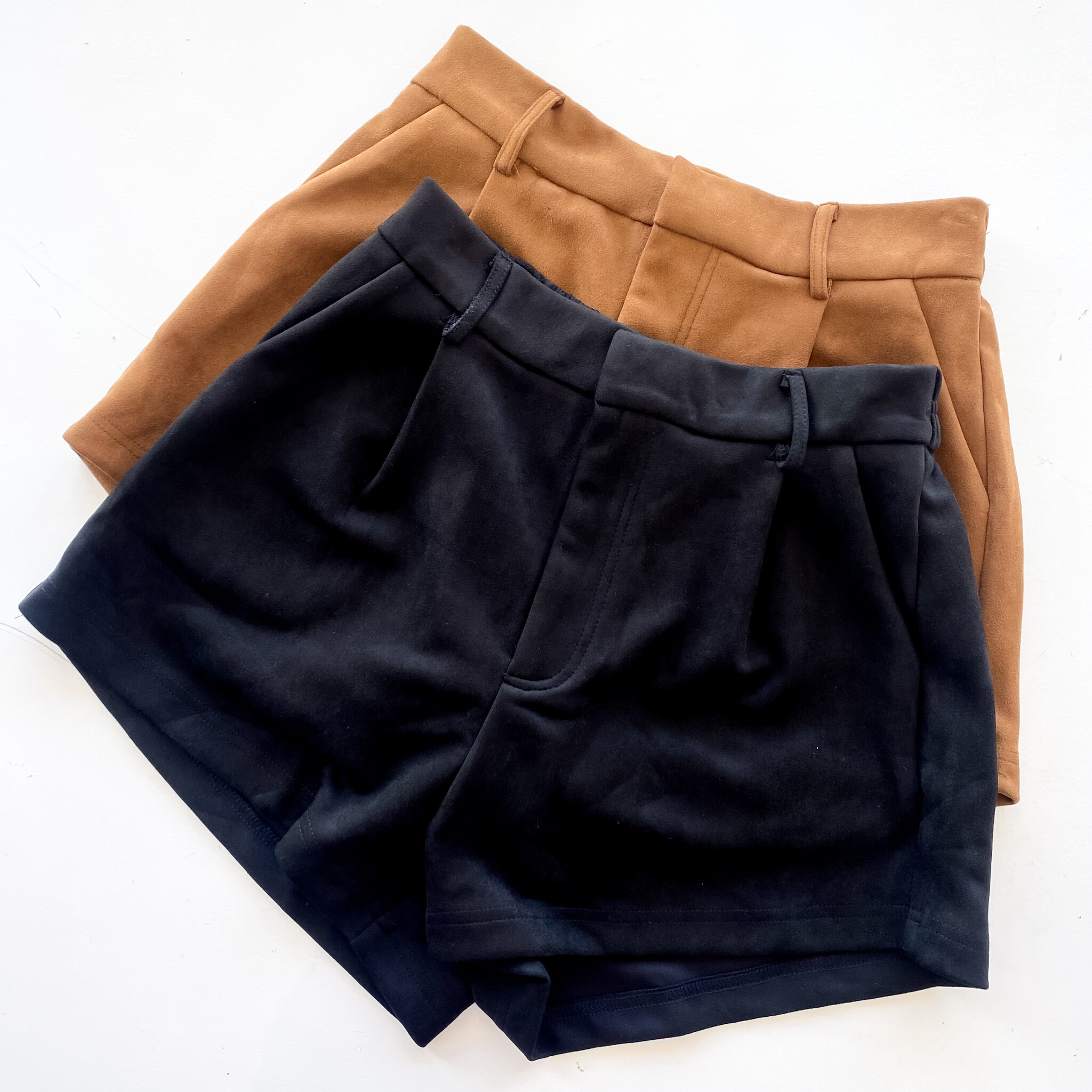 High waisted suede shorts cheap