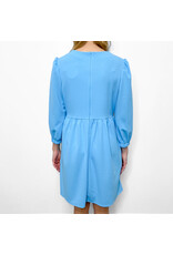 Aqua V-Neck 3/4 Sleeve Dress