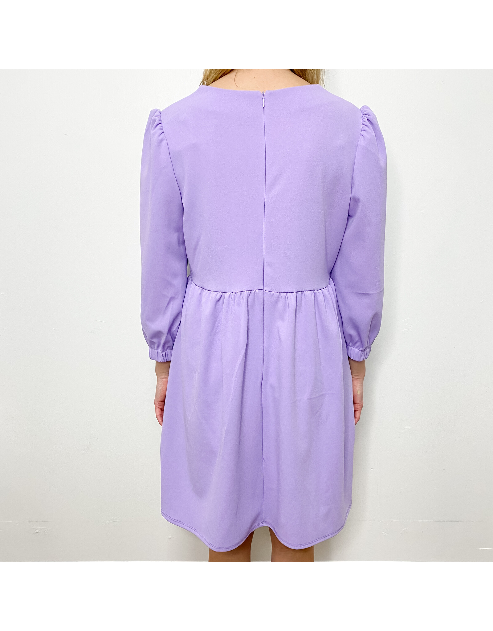 Lavender V-Neck 3/4 Sleeve Dress