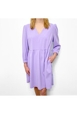 Lavender V-Neck 3/4 Sleeve Dress