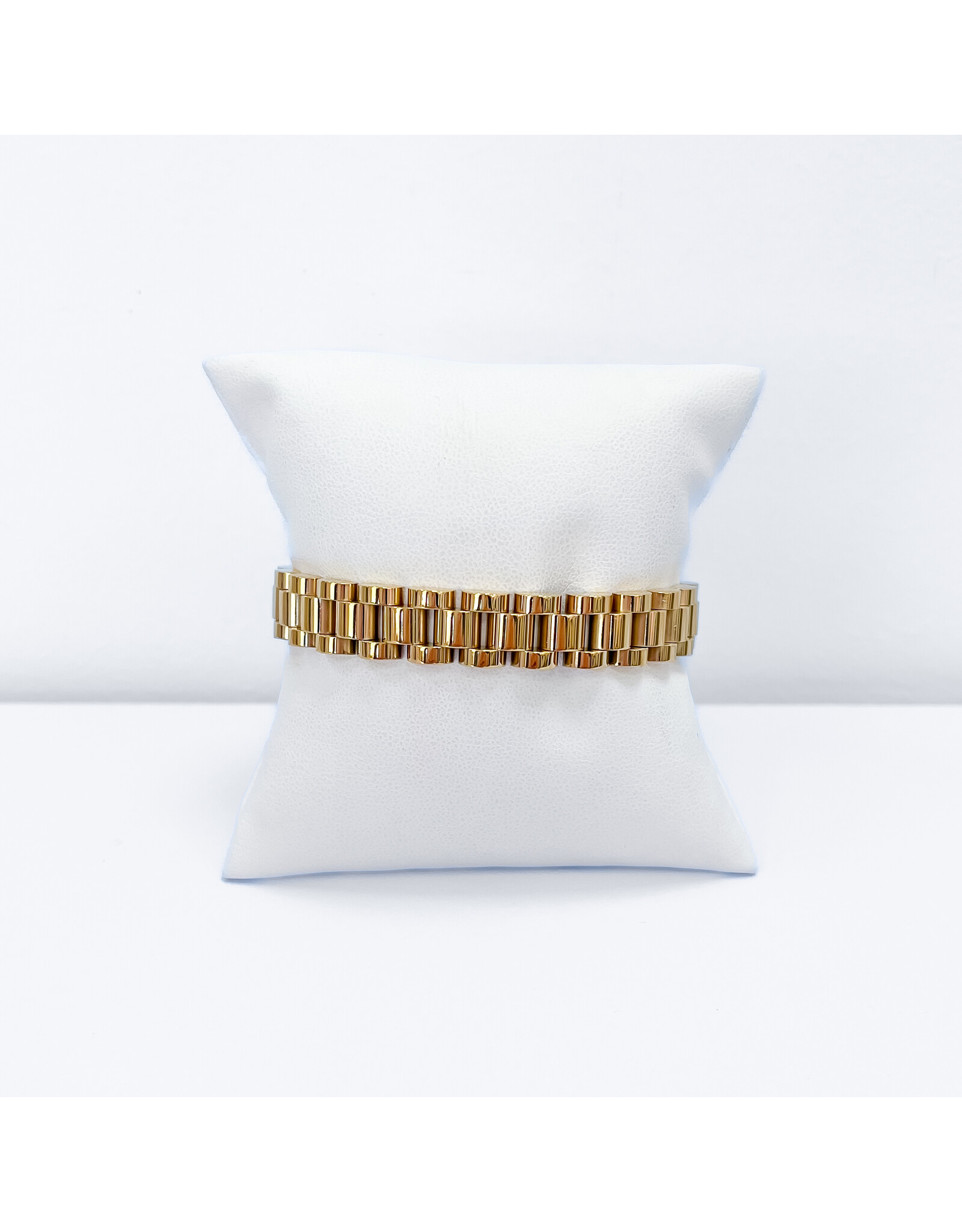 Gold Flat Chain Chunky Bracelet - Large