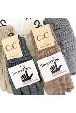 Tween Solid Cable Knit CC Gloves - Ivory