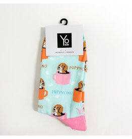 Women's Crew Socks - Puppychino