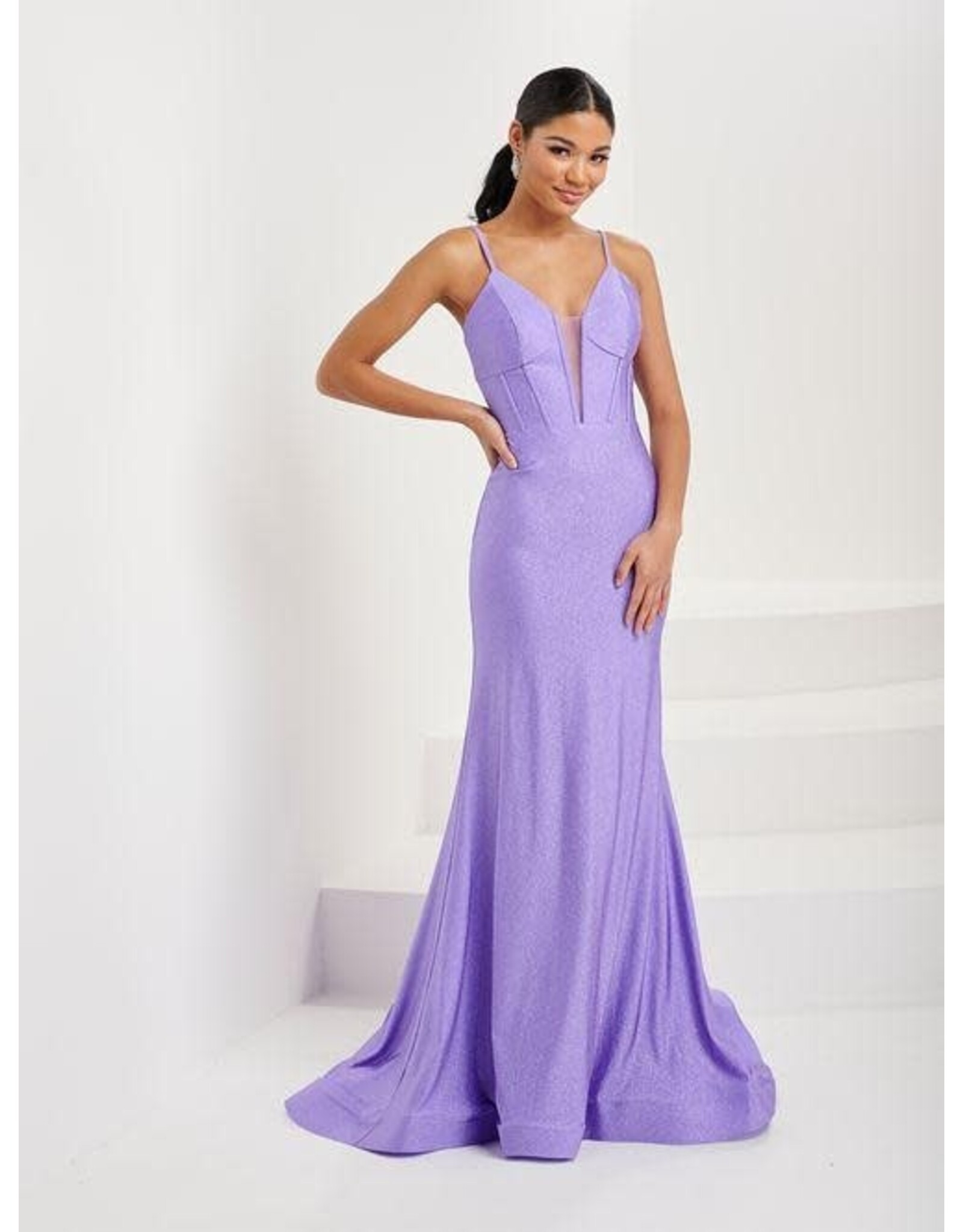 Deep Lavender Long Formal Dress - 2