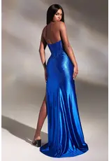 Dusty Blue Strapless Long Formal Dress - 10