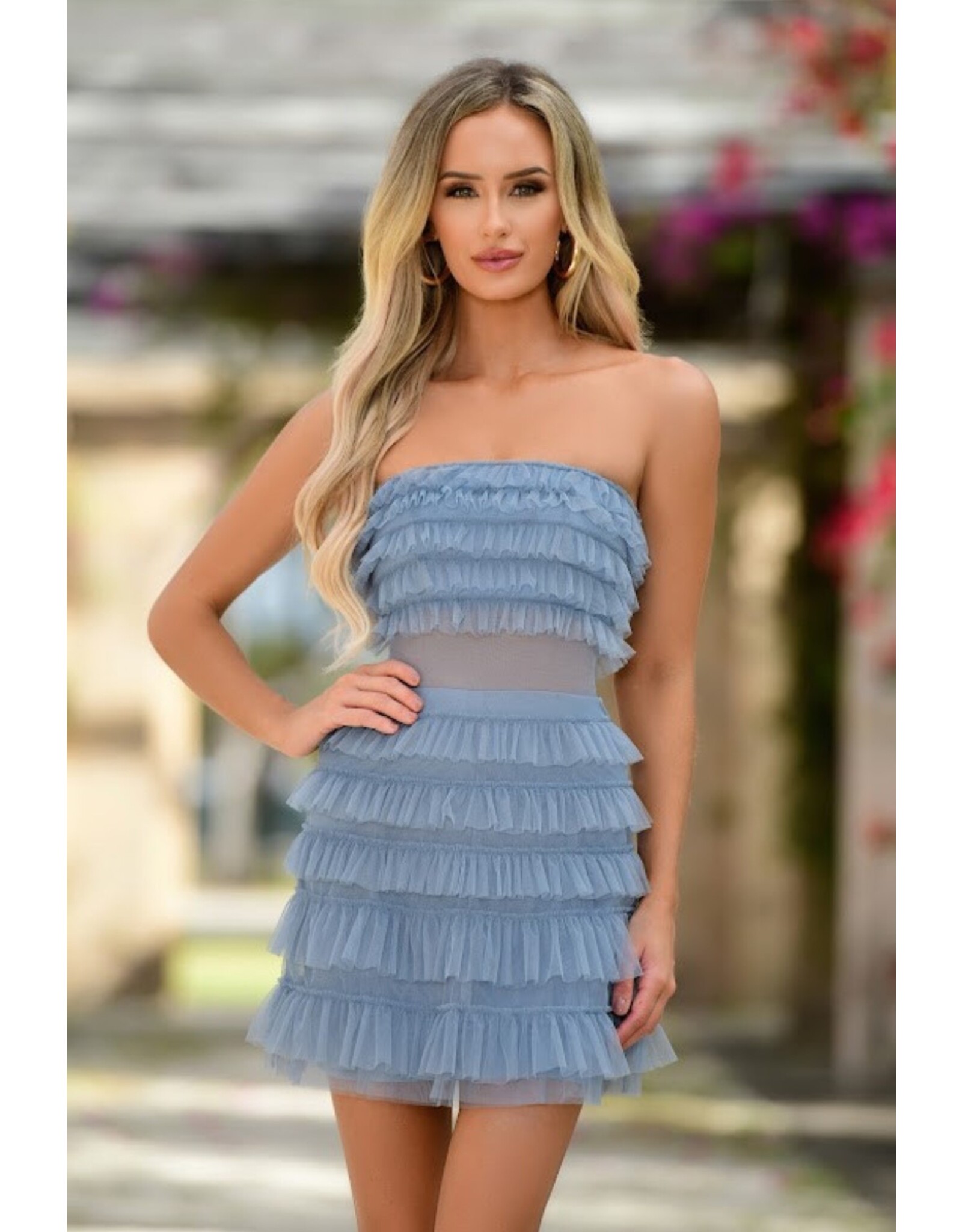 Dusty Blue Georgia Dress - Medium