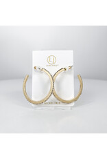 Gold Large Crystal Hoop Earrings