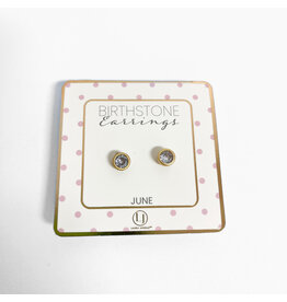 June Birthstone Gold Earrings